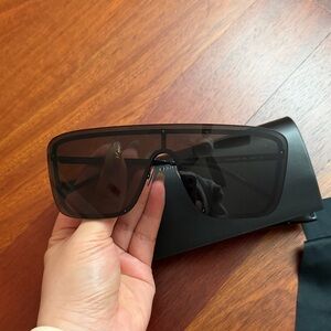 Saint Laurent Oversized Black Shield Sunglasses